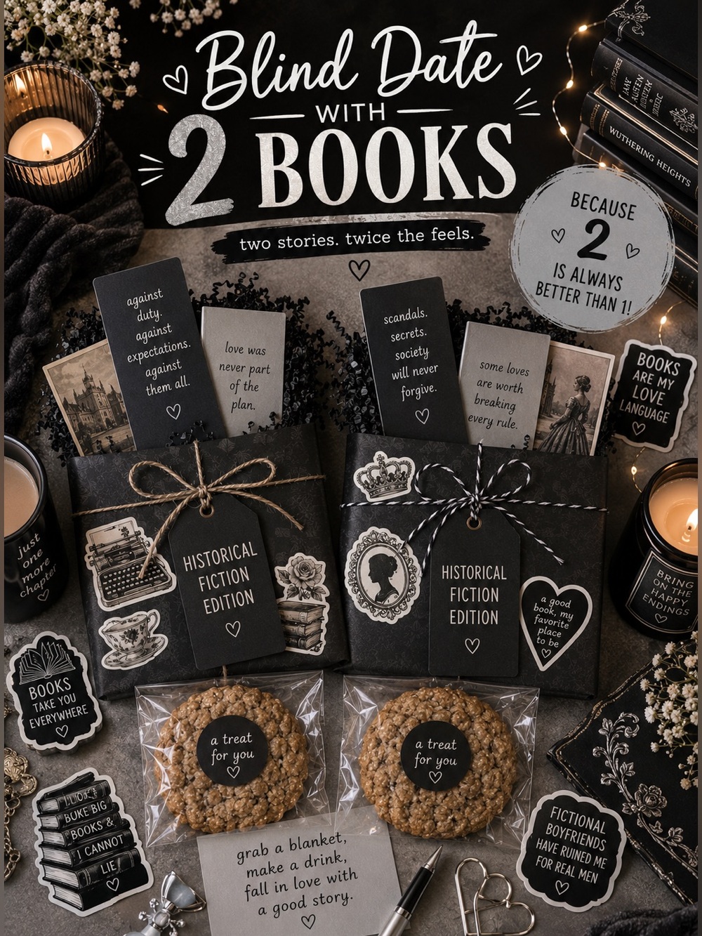 Blind Date With 2 Books - You Pick Genres, Great Gift for Book Lovers!